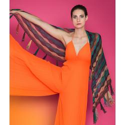 Compleet breipakket - Omslagdoek - Zauberball Crazy - Knit the Cat 15 (model 24) Duitstalig