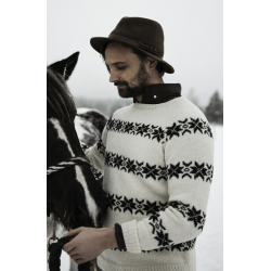 Compleet breipakket - Trui - Novita 7 Brothers - Men's colourwork sweater with raglan sleeves