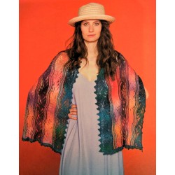 Compleet breipakket - Sjaal - Zauberball Crazy - Knit the Cat 15 (model 26) Duitstalig