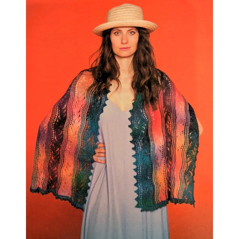 Sjaal - Zauberball Crazy - Knit the Cat 15 (model 26) Duitstalig