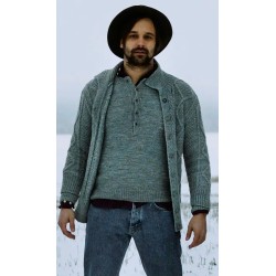 Compleet breipakket - Cardigan - Novita 7 Brothers - Mens Cabled Cardigan