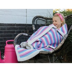 Compleet Haakpakket - Happy Unicorn Stripes Blanket - Durable Velvet