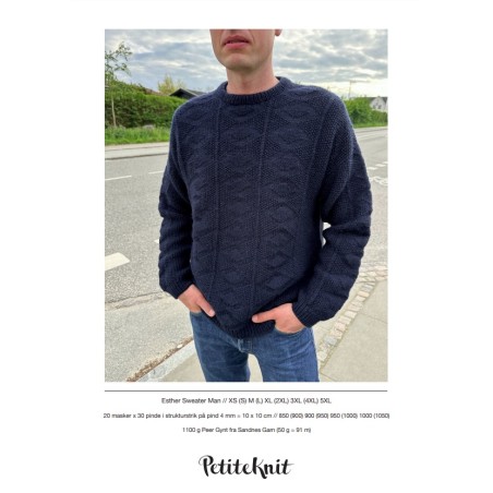 Patroon PetiteKnit Esther Sweater Man (maat 46 t/m 74)