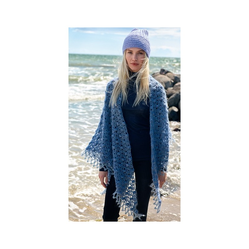 Omslagdoek - Natural Superkid Tweed - Nordic Knits (model 8)