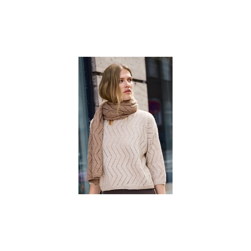 Sjaal - Natural Lama Fine - Natural Lama Flyer (model 2)