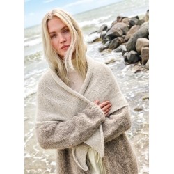 Compleet Breipakket - Omslagdoek - Natural Lama Fine - Natural Lama Flyer (model 13)