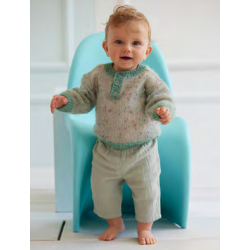 Compleet breipakker - Truitje - Natural Superkid Tweed & Ecopuno - Infanti 21 (model 34)