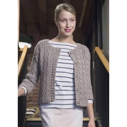 Compleet breipakket - Vest - Novita 7 Brothers - Womans Cable Cardigan Novita 7 Veljestä (7 Brothers)
