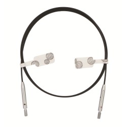 KnitPro Swivel Thin & Flex Zwarte Kabel voor rondbreinaald met stalen kern