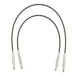 KnitPro Swivel Extra korte Zwarte Kabel voor rondbreinaald met stalen kern 360°