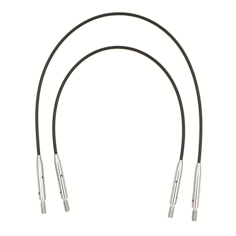 KnitPro Swivel Extra korte Zwarte Kabel voor rondbreinaald met stalen kern 360°