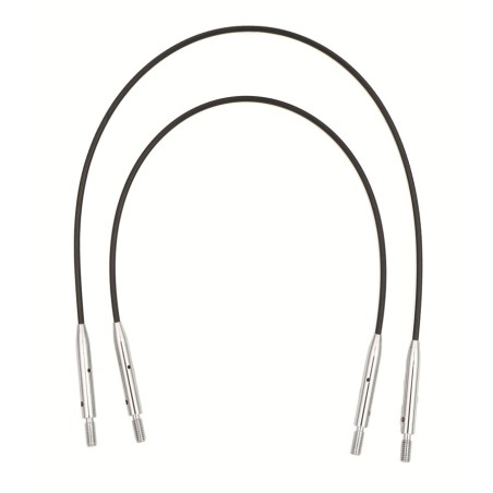 KnitPro Swivel Extra korte Zwarte Kabel voor rondbreinaald met stalen kern 360°