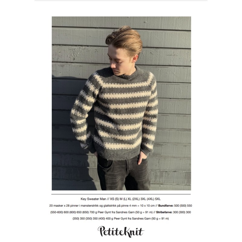 Patroon PetiteKnit Key Sweater Man (Maat 46 t/m 74)