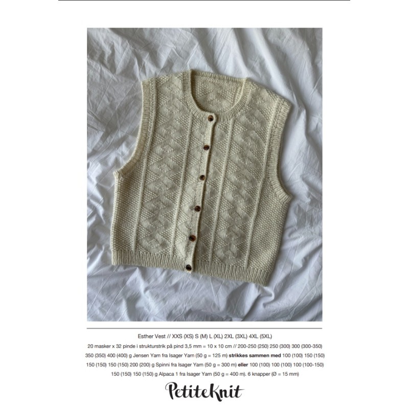Patroon PetiteKnit Esther Vest (maat 32 t/m 60)