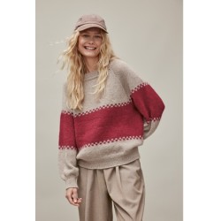 Compleet Breipakket - Trui - Natural Lama Fine en Silkhair - Nordic Knits 4 (Model 18)