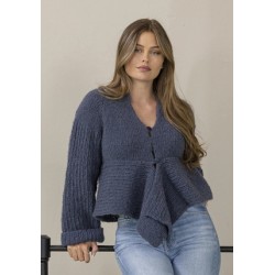Compleet breipakket - Vest - Baby Alpaca - Viking of Norway - Anne Cardigan Jeans blue 11-1C