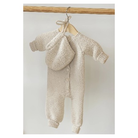 Digitaal patroon Viking of Norway Cashmere Silk Knøtteliten Jumpsuit and Bonnet Vanilla 12-3B