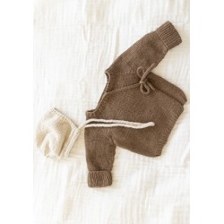 Digitaal patroon Viking of Norway Cashmere Silk Bamsebo Wrap Cardigan and Bonnet Chocolate 12-4A