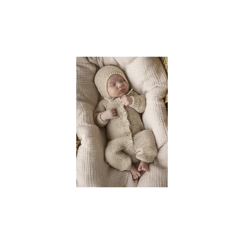 Babyset - Cashmere Silk - Viking of Norway - Knøtteliten Jumpsuit and Bonnet Vanilla 12-3B