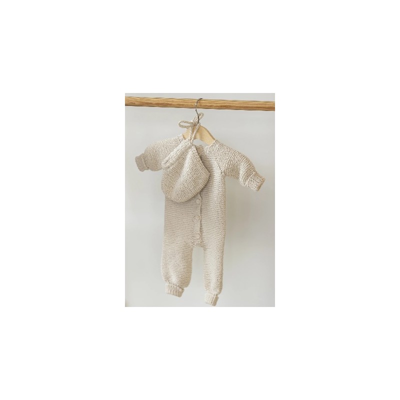 Digitaal patroon Viking of Norway Cashmere Silk Knøtteliten Jumpsuit and Bonnet Vanilla 12-3B