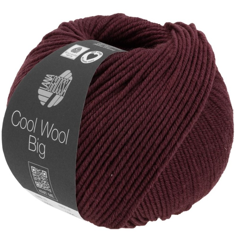 Lana Grossa Cool Wool Big 1606 Schwarzrot meliert