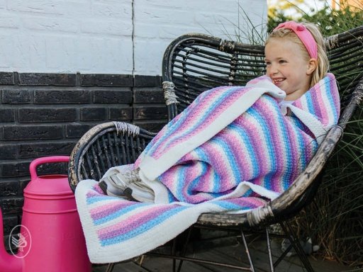 Happy Unicorn Stripes Blanket - Durable Velvet