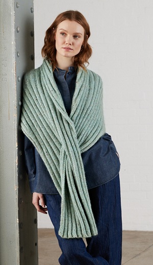 Stola - Ecopuno, Brillino en Natural Superkid Tweed - Tücher & Co (Model 31)