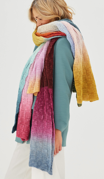 over Ga wandelen Ontdekking Compleet haakpakket - sjaal - Cool Wool Lace Handdyed - Handdyed 3 (model 9)