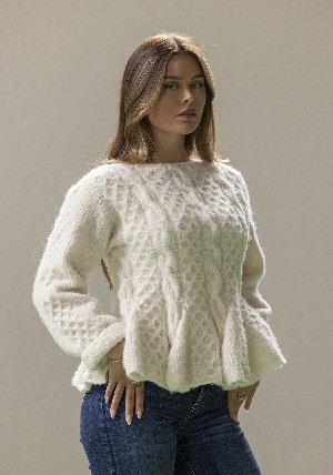 Trui - Baby Alpaca - Viking of Norway - Marianne Sweater Natural White 11-5B