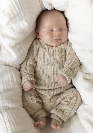 Babyset - Cashmere Silk - Viking of Norway - Mys Jumper and Leggings Vanilla 12-2C